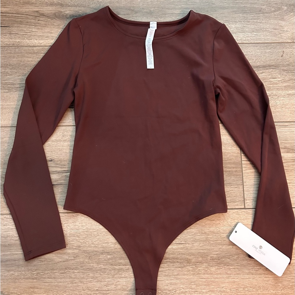 CRZ YOGA Brown Bodysuit Long Sleeve Top
